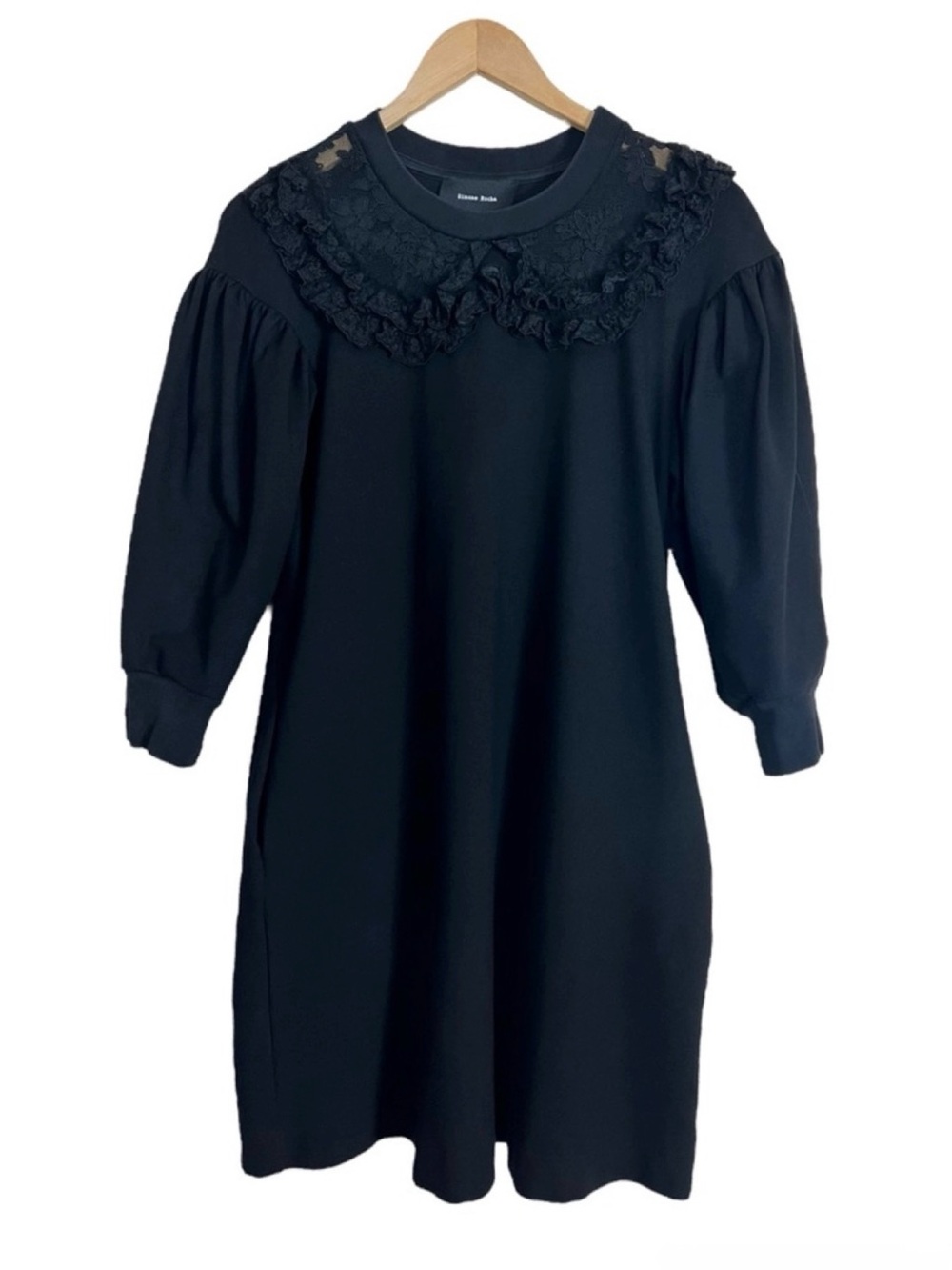 SIMONE ROCHA Black Crew Neck Viscose Dress Size Small - Picture 11 of 11
